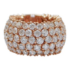 Diamonds, 18 Karat Rose Gold Band Ring.