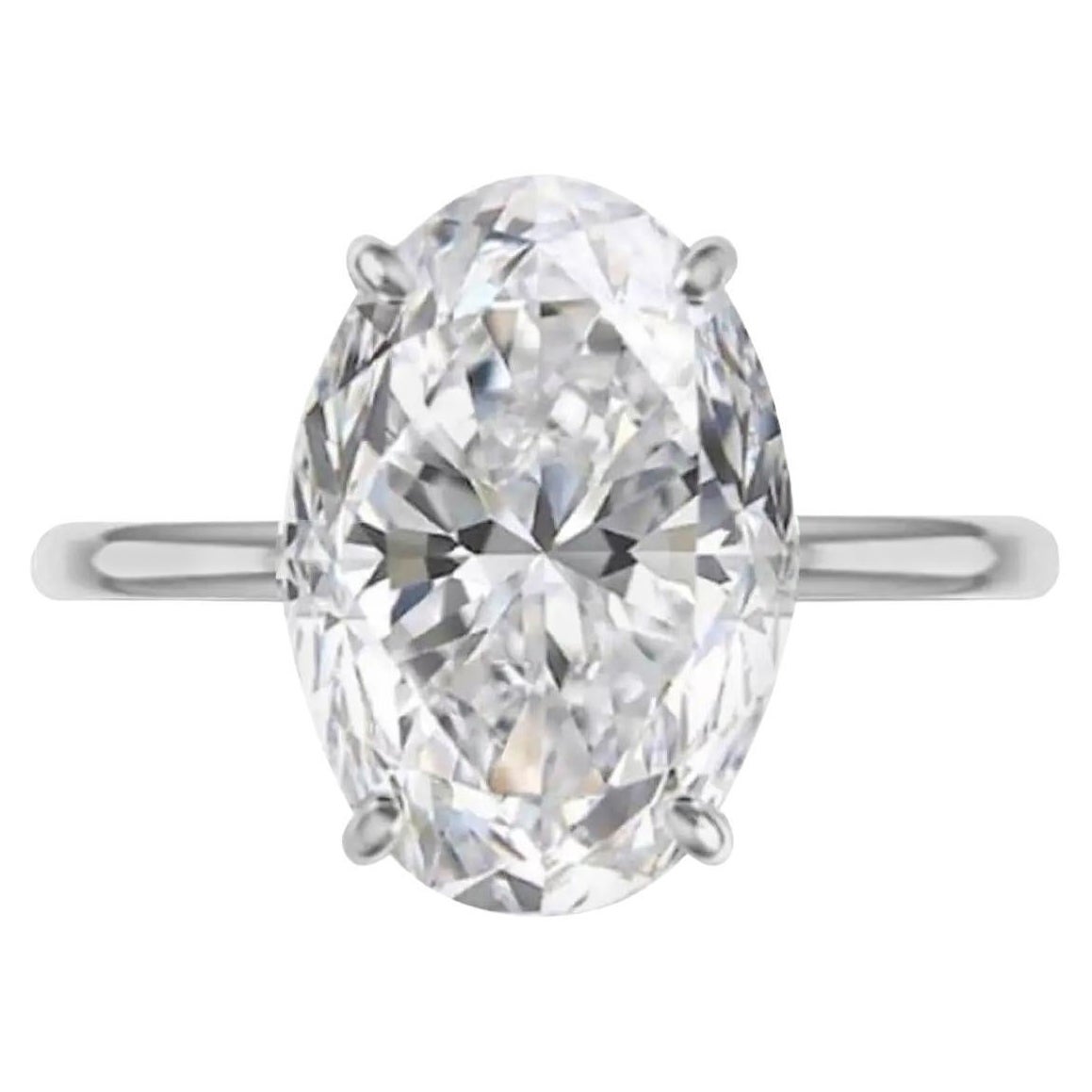  3.00 Ct Exceptional GIA Certified Oval Diamond Ring 