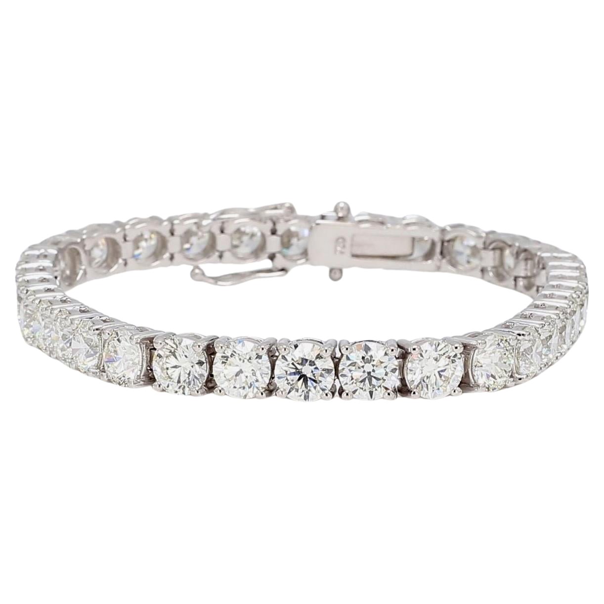 Bracciale da tennis con diamanti rotondi taglio brillante certificato GIA da 11 carati