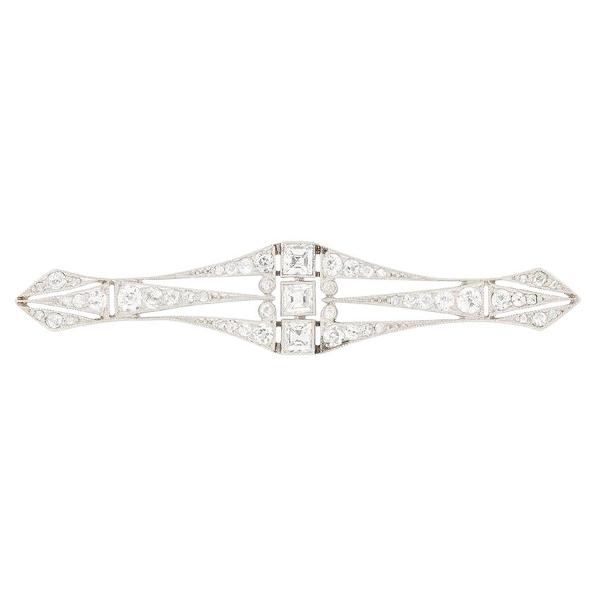 Broche Art déco en diamants 0,75 carat, c. 1920