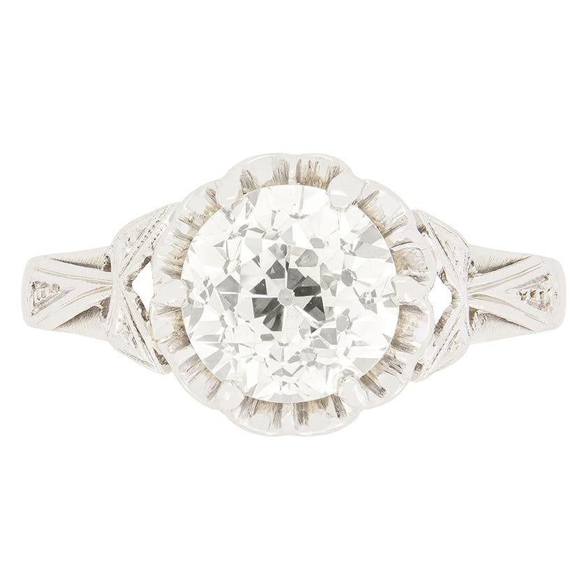 Art Deco Solitär-Ring mit 1,70 Karat Diamant, ca. 1920er Jahre