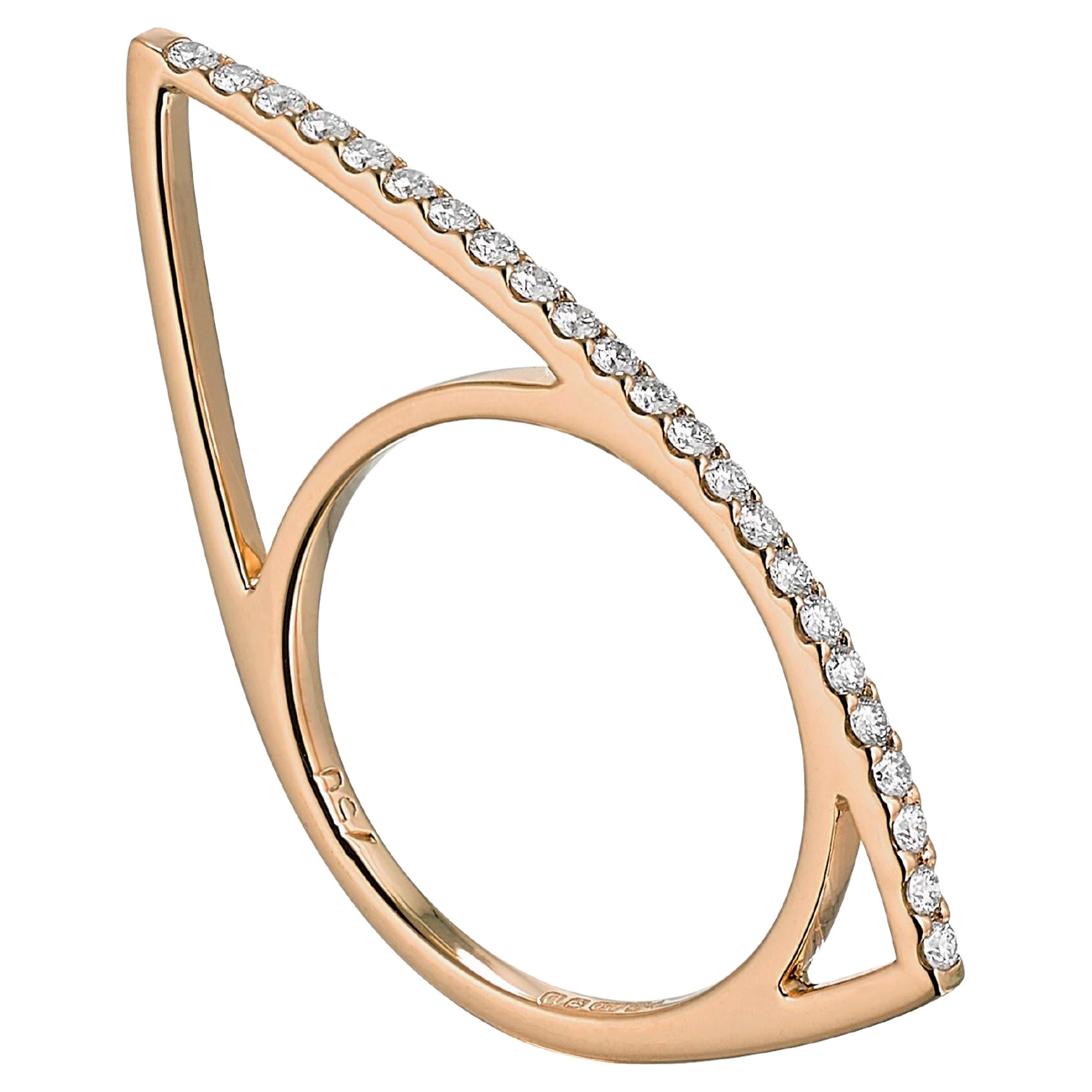 Anabela Chan Fine Sustainable Jewelry Rose Gold Diamond Morpho Ring. 01 For Sale