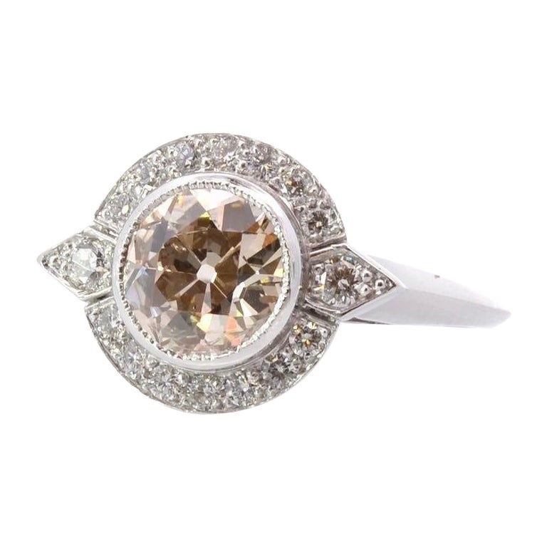  1, 78 carats NR/P1 diamond ring in platinum For Sale
