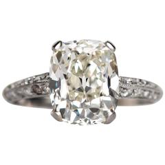 1920s Dreicer & Co Old Mine Brilliant Cut Diamond Platinum Engagement Ring