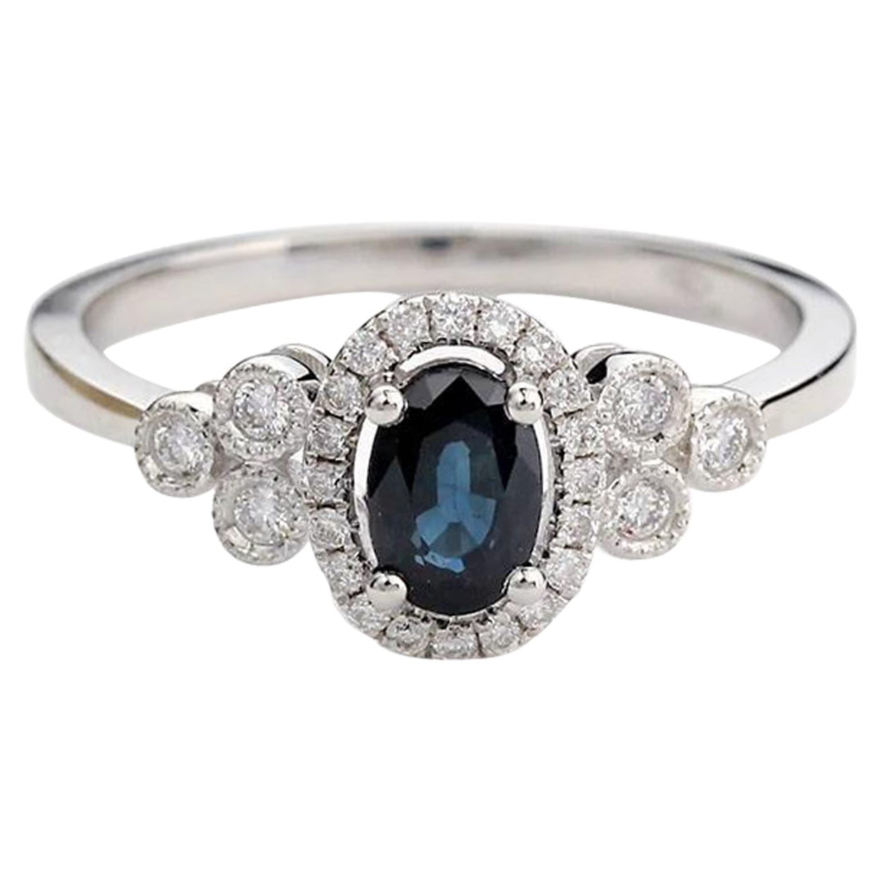 For Sale:  Neptune Oval-1 Round Side Diamond Ring