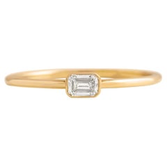 0,5 ct  Smaragdschliff Moissanit 14k Gold Ring