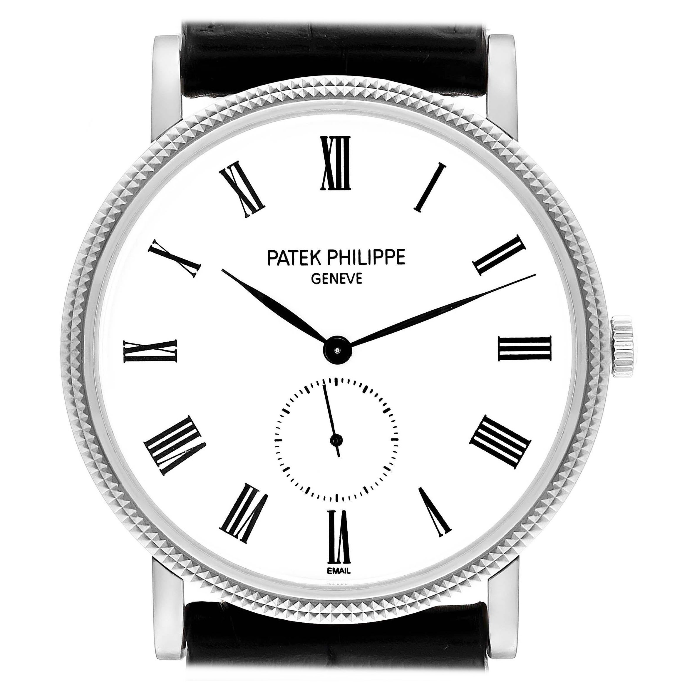 Patek Philippe Calatrava White Gold White Dial Mens Watch 5116 For Sale