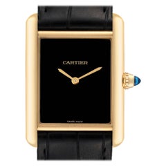 Cartier Tank Louis Grande Oro Giallo Quadrante Nero Orologio da Uomo WGTA0091 Non indossato
