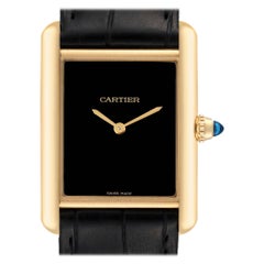 Cartier Tank Louis Large Yellow Gold Black Dial Mens Watch WGTA0091 Unworn