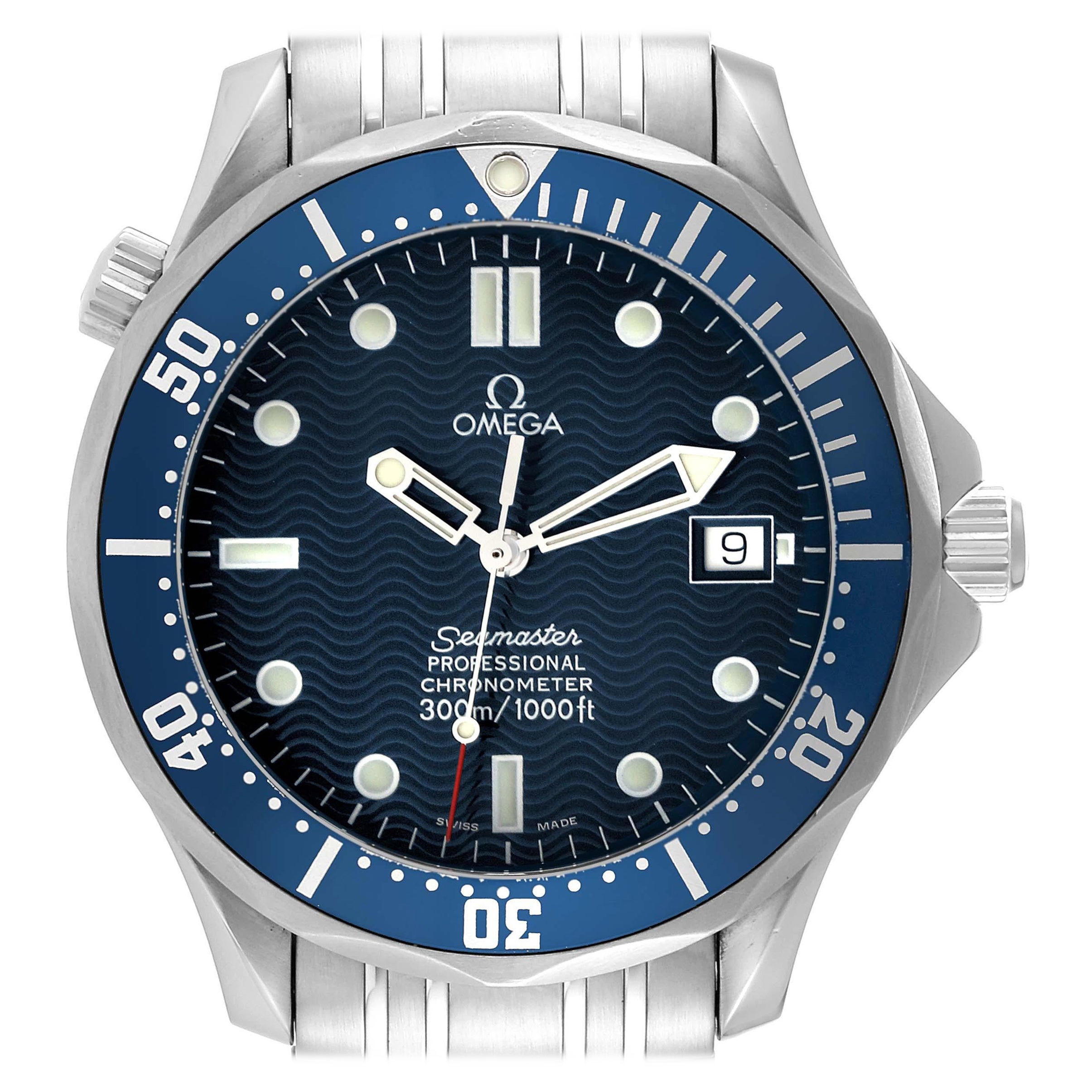Omega Seamaster Diver 300mm Blue Dial Steel Mens Watch 2531.80.00 Card