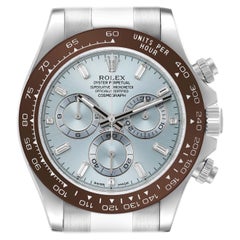 Rolex Daytona Ice Blue Diamond Dial Platinum Mens Watch 116506 Box Card