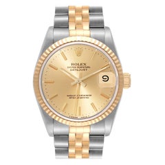Rolex Datejust Midsize Steel Yellow Gold Ladies Watch 68273 Box Papers