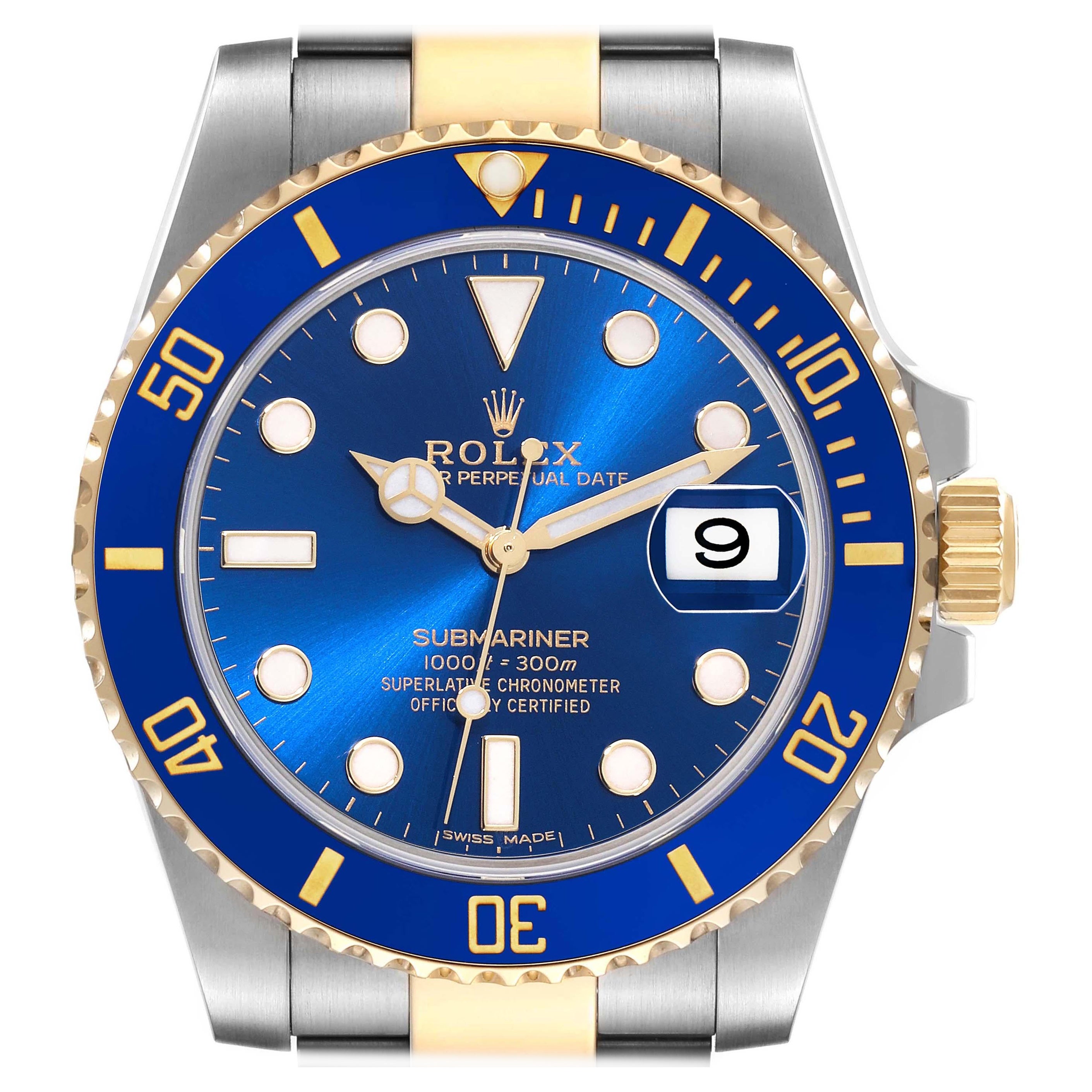 Rolex Submariner Stahl Gelbgold Blaues Zifferblatt Herrenuhr 116613