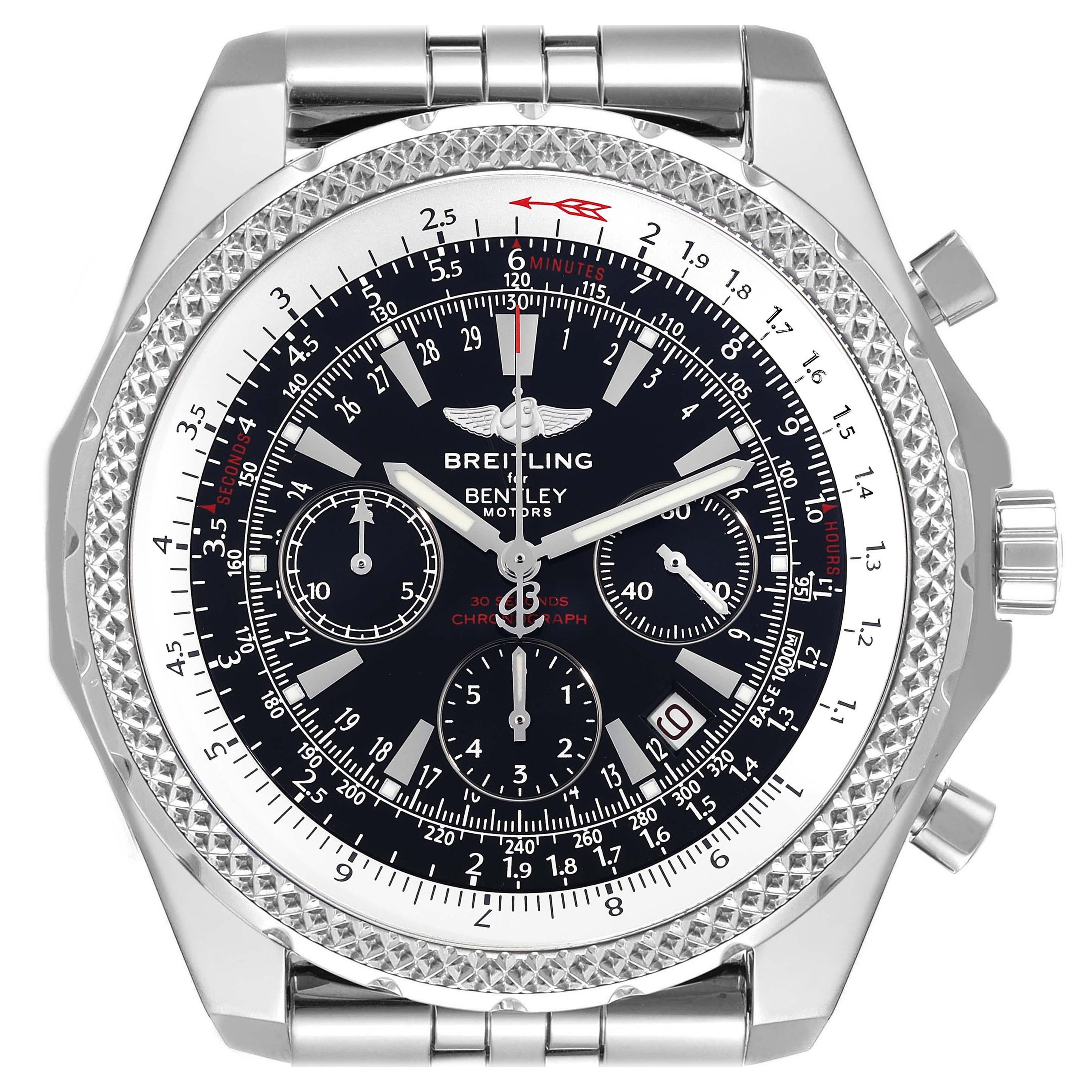 Breitling Bentley Motors Chronograph Stahl Herrenuhr A25362 Box Papiere