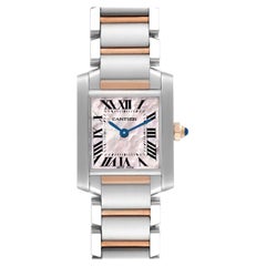 Cartier Tank Francaise Steel Rose Gold Mother of Pearl Ladies Watch W51027Q4