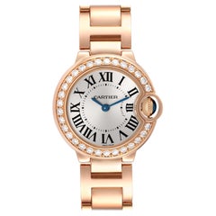 Cartier Ballon Blue Rose Gold Diamond Ladies Watch WJBB0015