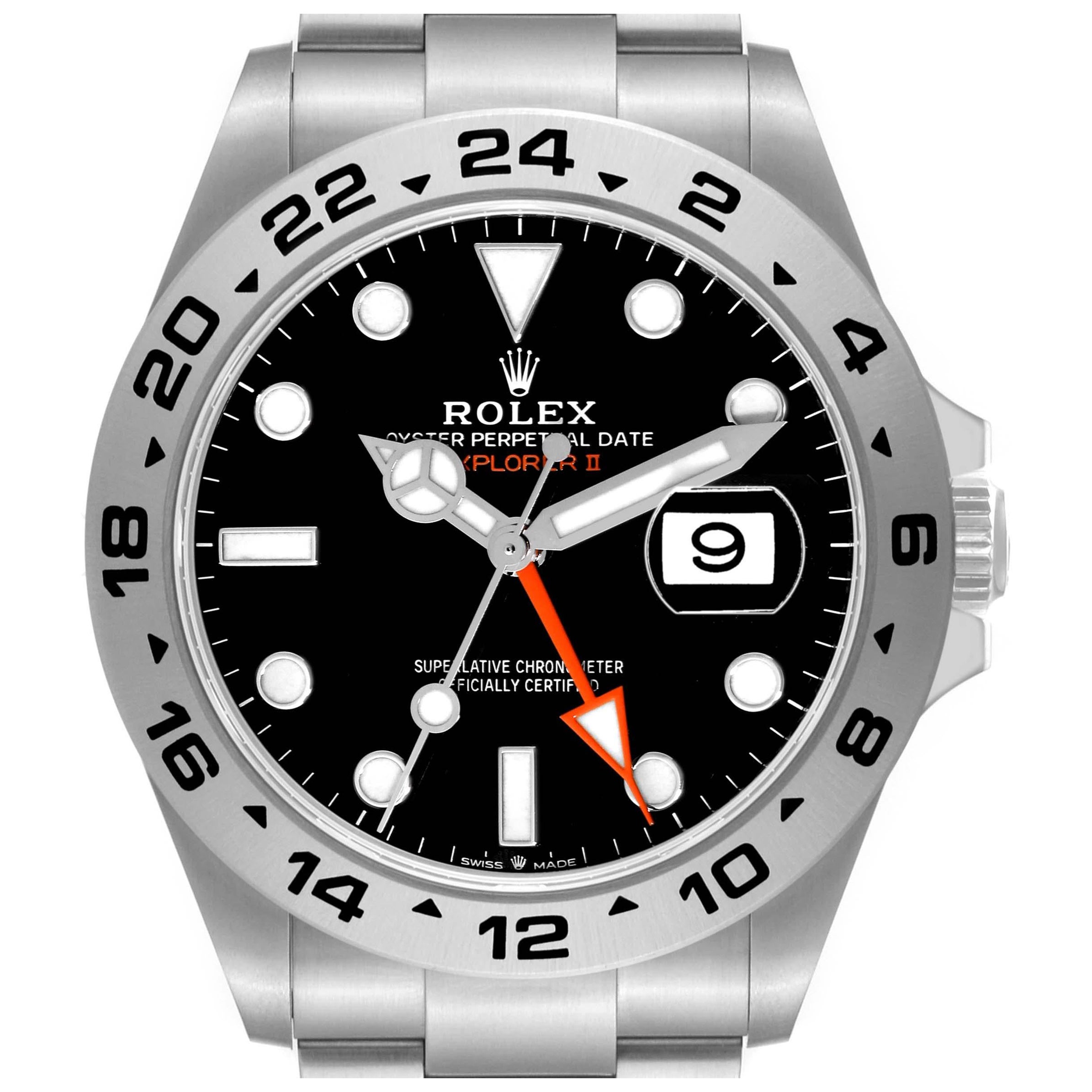Rolex Explorer II 42mm Black Dial Steel Mens Watch 226570 Box Card For Sale