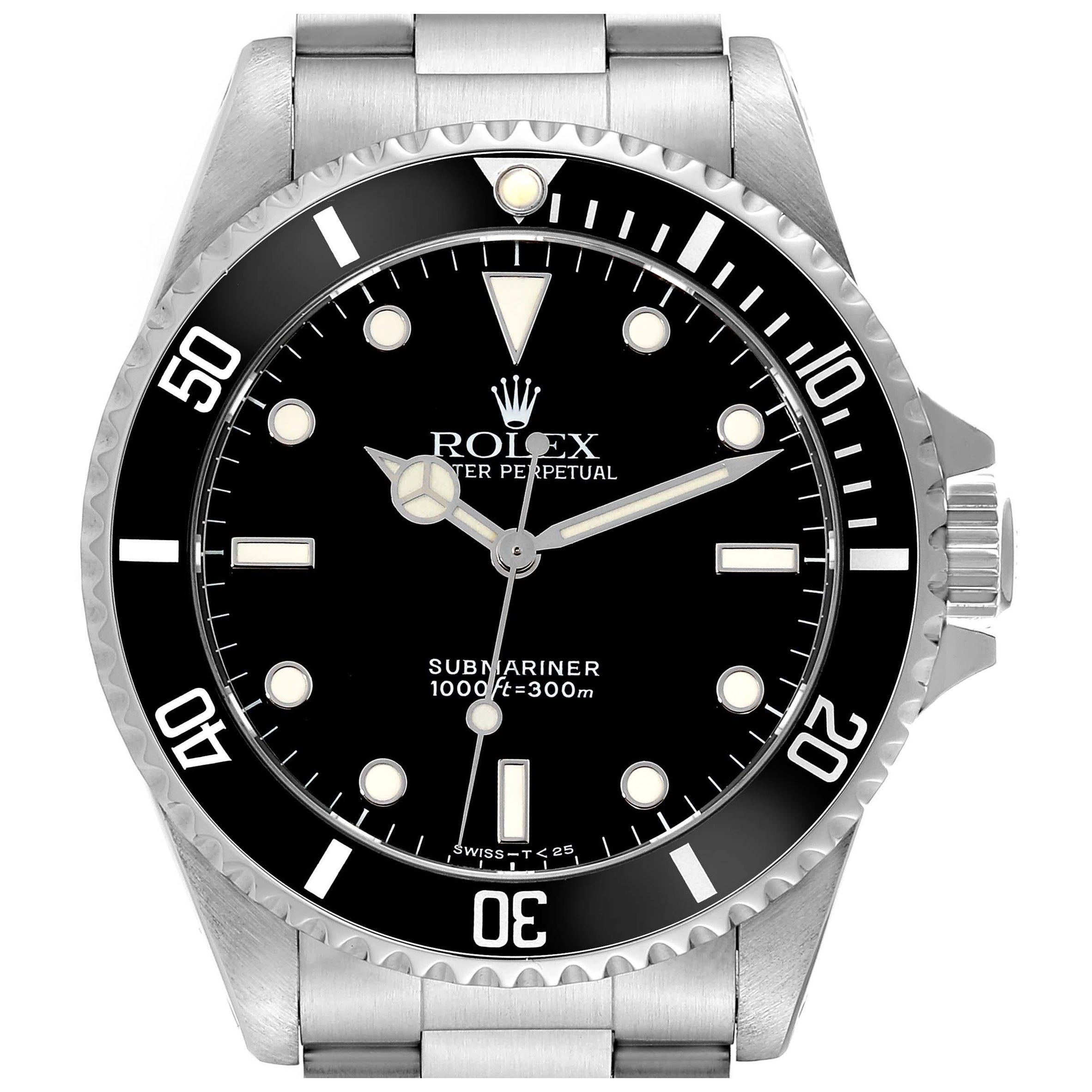 Rolex Submariner No Date 40mm 2 Liner Steel Mens Watch 14060 Box Papers For Sale