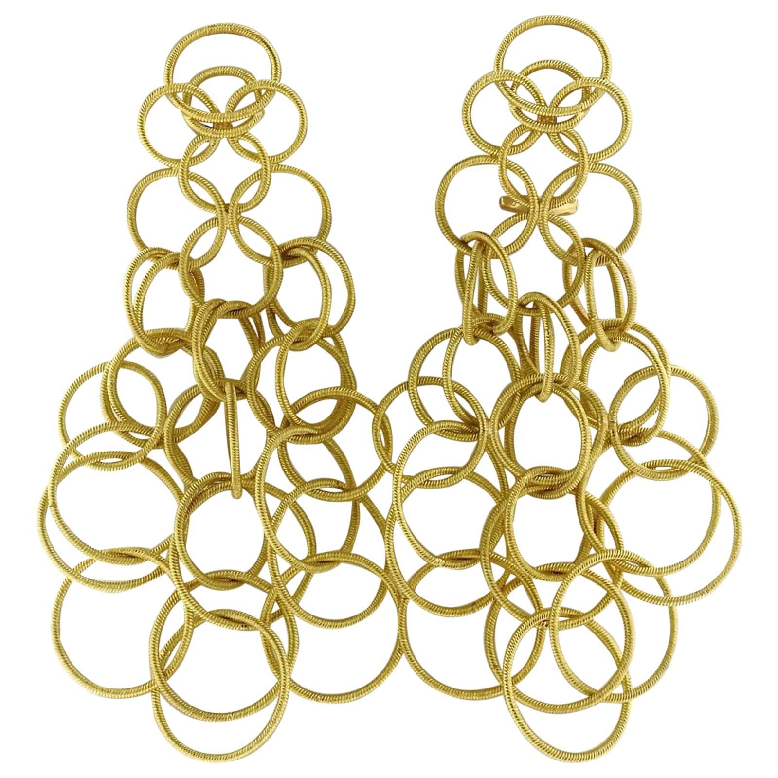 Buccellati Hawaii Long Gold Chandelier Earrings