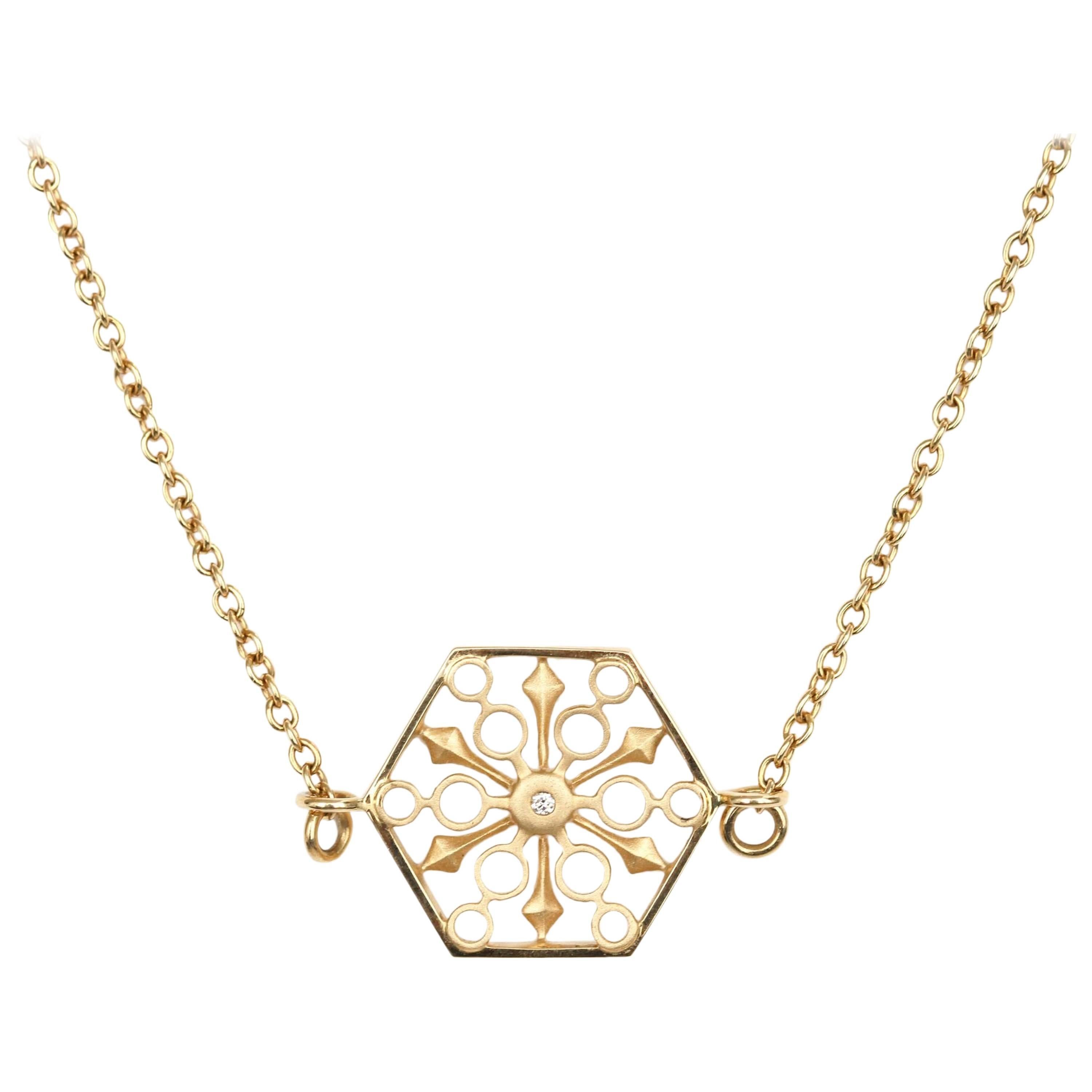 Snowflakes Power Gold Necklace