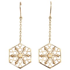 Snowflakes Power Gold Earrings