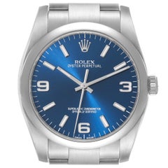 Rolex Oyster Perpetual 36mm Blue Dial Steel Mens Watch 116000
