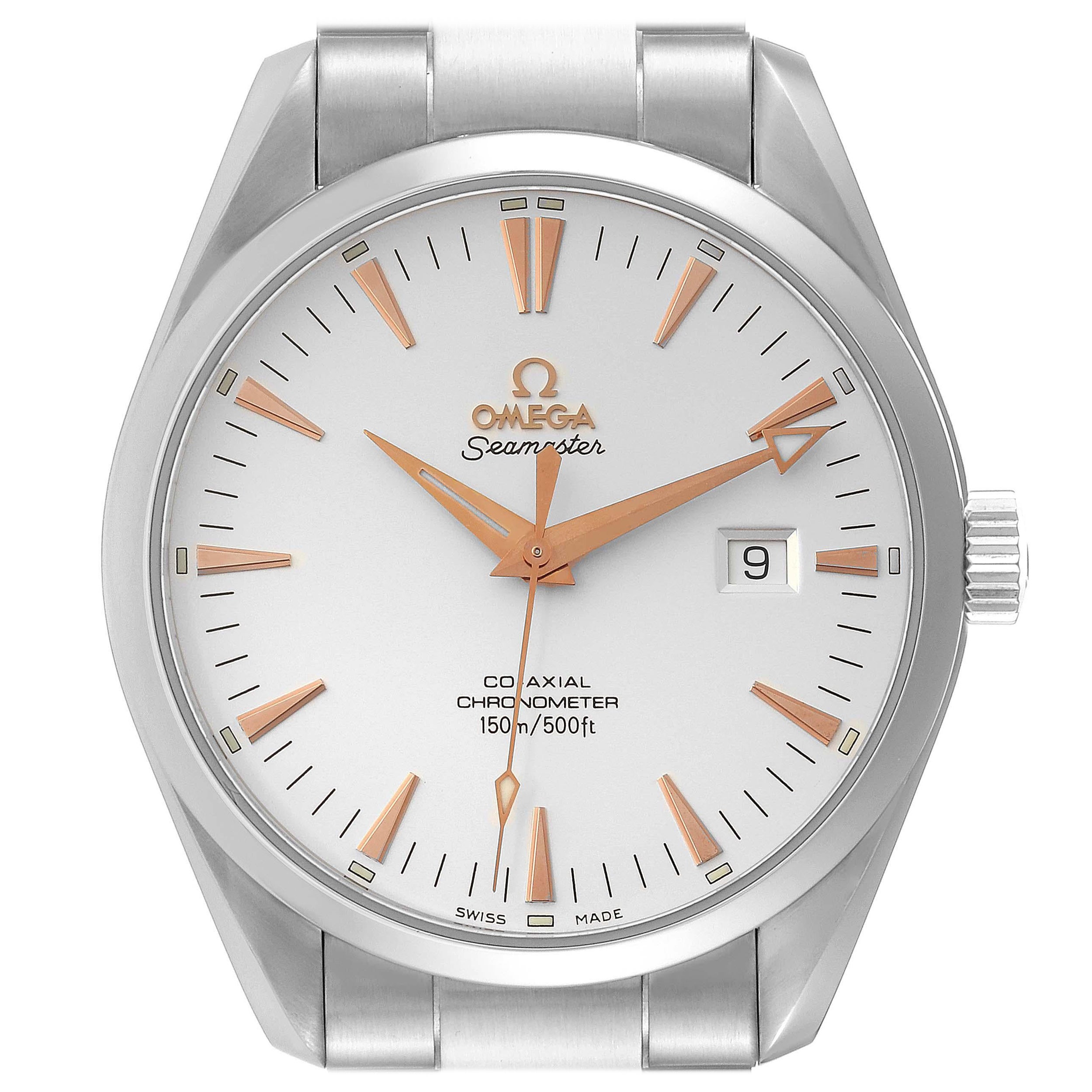 Omega Seamaster Aqua Terra Silber Zifferblatt Stahl Herrenuhr 2502.34,00 Box Kartene