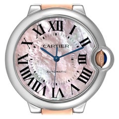 Cartier Ballon Bleu Steel Rose Gold Mother of Pearl Ladies Watch W6920033 Papers
