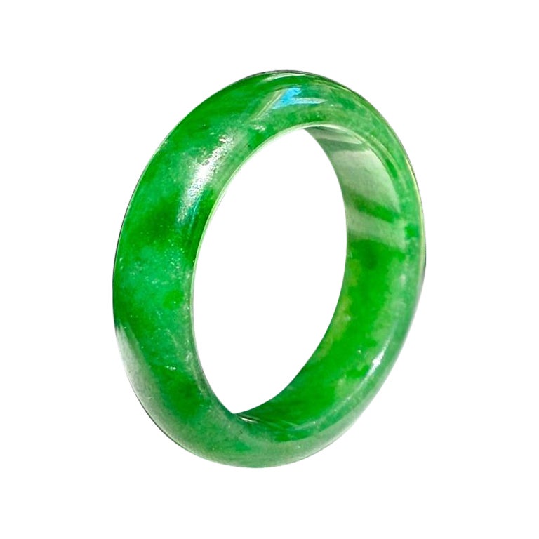 Masters Burmese A-Jadeite Certified Infinity Band Ring (Unisex)- Cocktail Ring For Sale