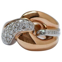 Princess Diamonds, Diamonds, 18 Karat Rose Gold Ring.