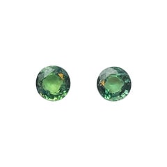 Paire de pierres précieuses rares de 0,46 carat, de couleur vert alexandrite à rose orange œil ouvert