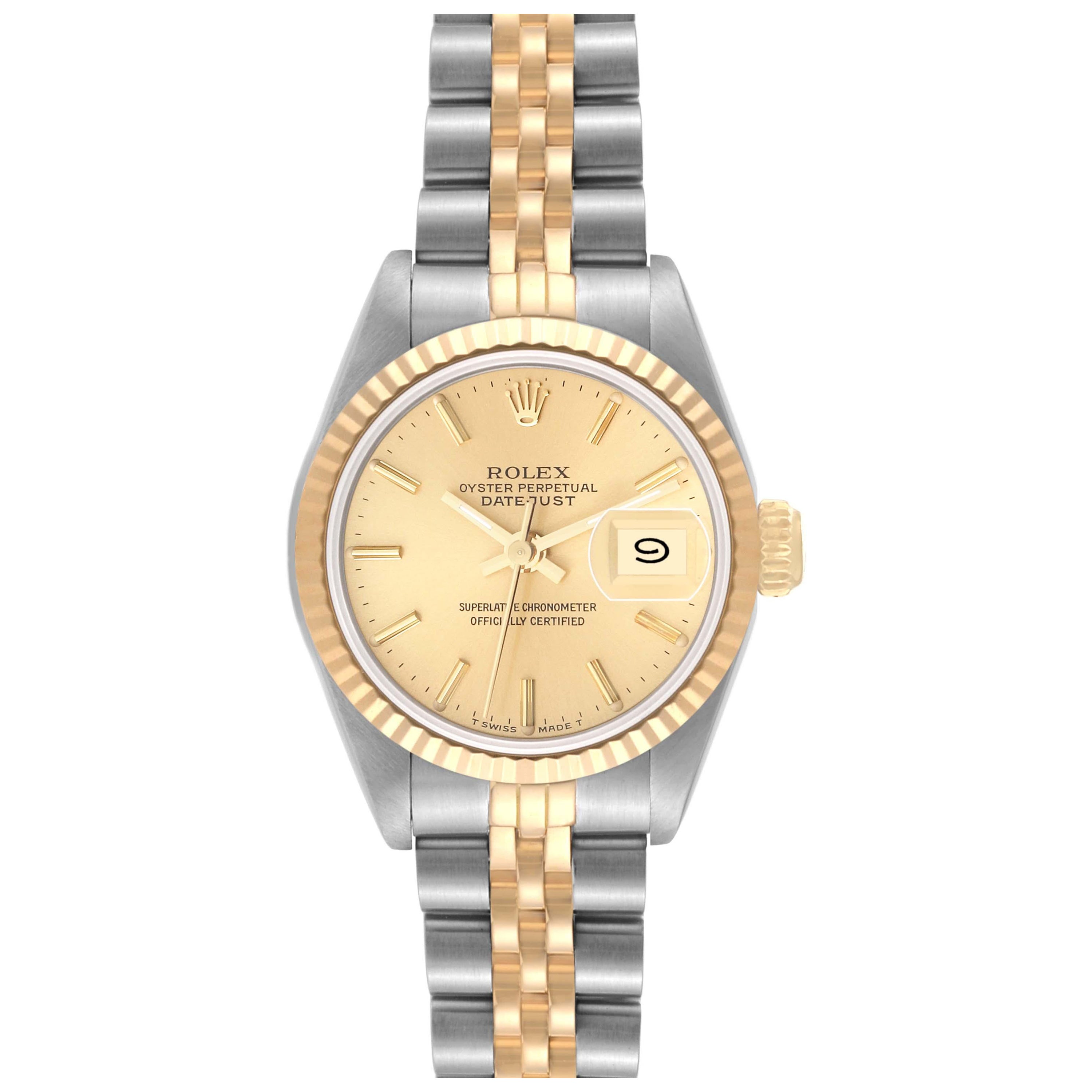 Rolex Datejust Champagne Dial Steel Yellow Gold Ladies Watch 69173