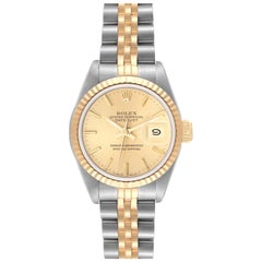 Vintage Rolex Datejust Champagne Dial Steel Yellow Gold Ladies Watch 69173