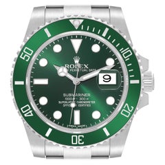 Used Rolex Submariner Hulk Green Dial Steel Mens Watch 116610LV Box Card