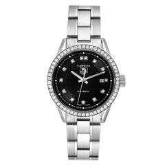 TAG Heuer Carrera Black Diamond Dial Steel Ladies Watch WV2412