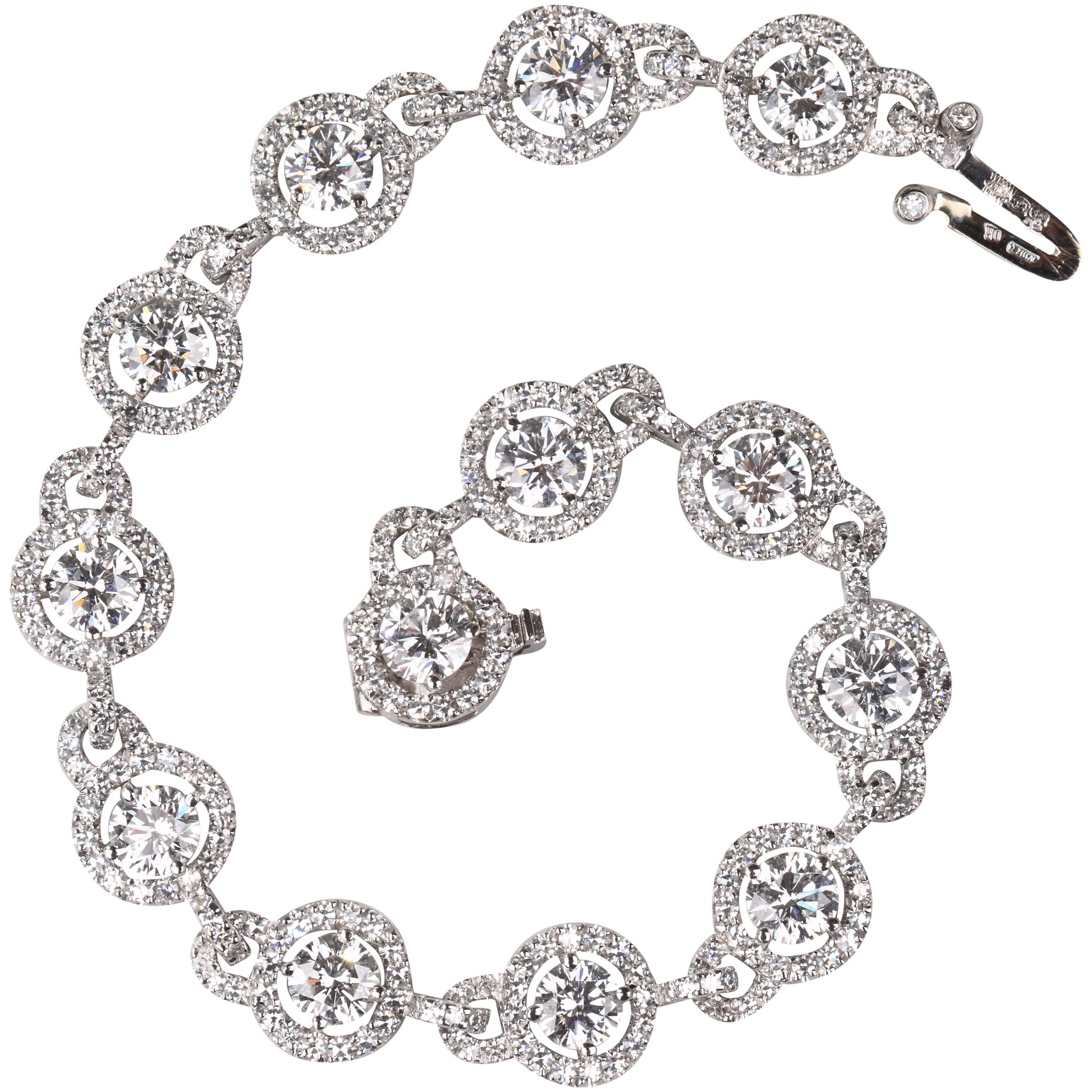 David Morris London Diamond Circle Motif  Bracelet