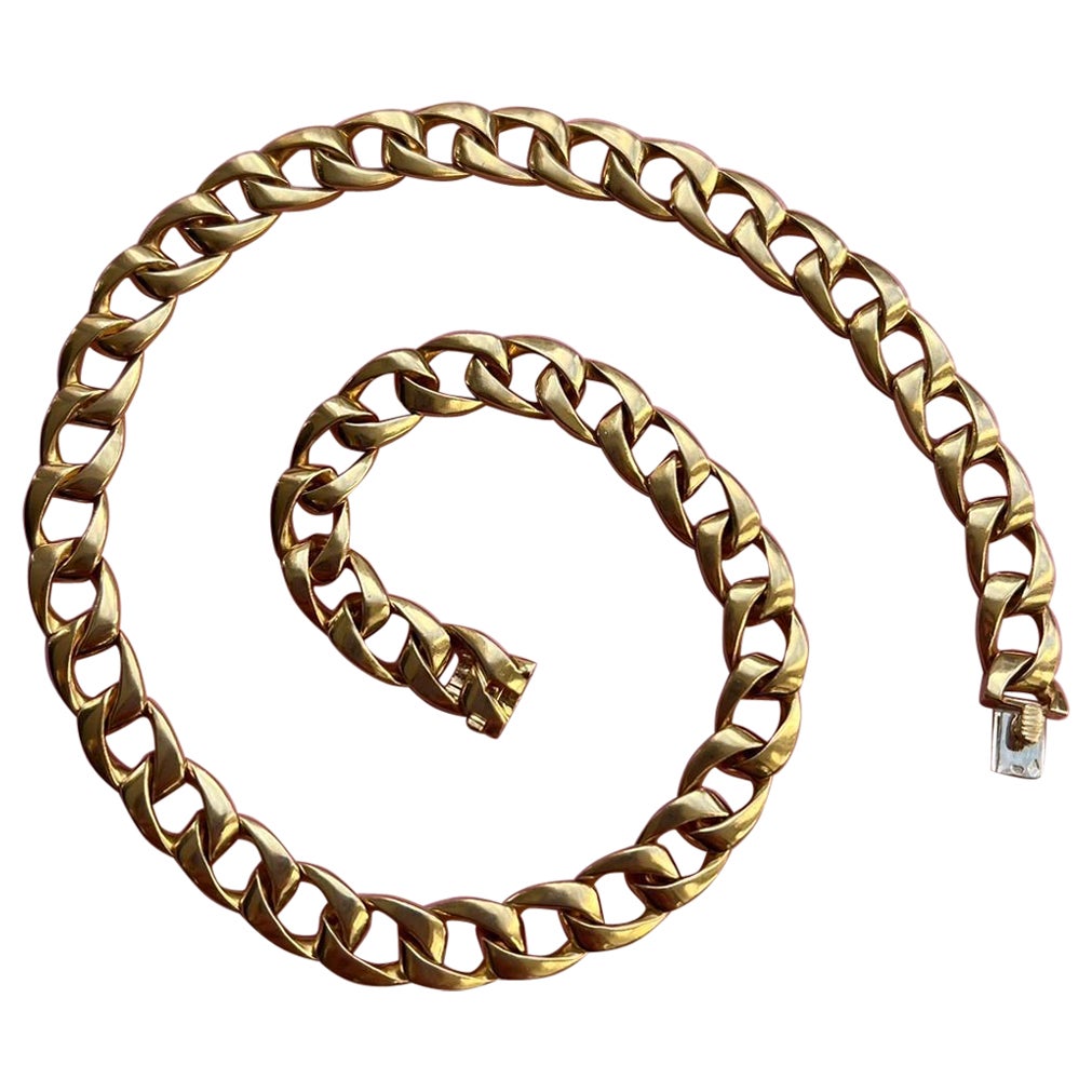 An 18 Carat Gold Cartier Necklace For Sale