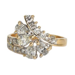 14K Yellow Gold Pear Cut Diamond Ring 1.00ct