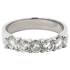 1 Carat Brilliante Diamond Band Ring 14k White Gold