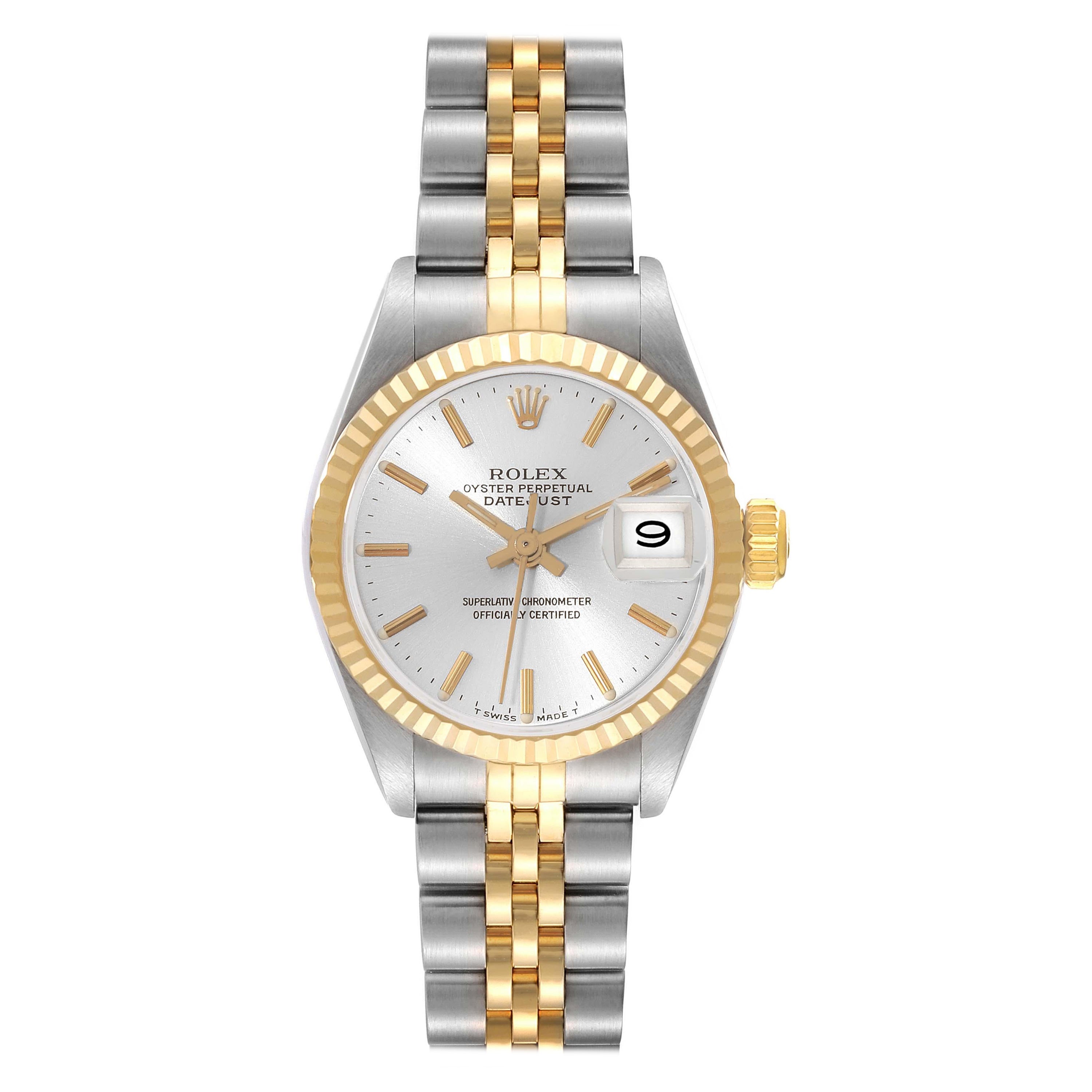Rolex Datejust Silver Dial Steel Yellow Gold Ladies Watch 69173