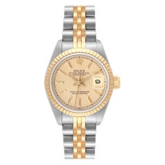 Rolex Datejust Steel Yellow Gold Tapestry Dial Ladies Watch 69173
