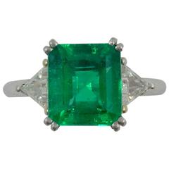 2.79 Carat Colombian Emerald Diamond Gold Ring