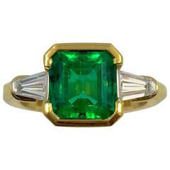 2.97 carat Colombian Emerald Diamond Gold Ring 3