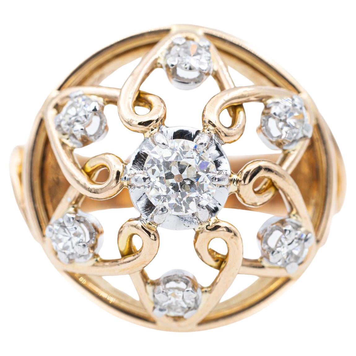 Ring Yellow Gold Diamond For Sale