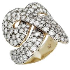 Retro H. Stern Celtic Dunes 2.97 Carat Diamonds Noble Gold Ring