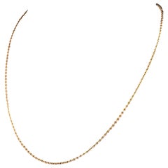 Antique 9k gold trace link chain necklace, Edwardian 