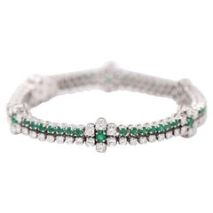 LYCEE bracelet in emeralds and diamonds.