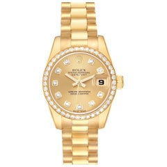 Rolex Montre Datejust President en or jaune et diamants pour femmes 179138