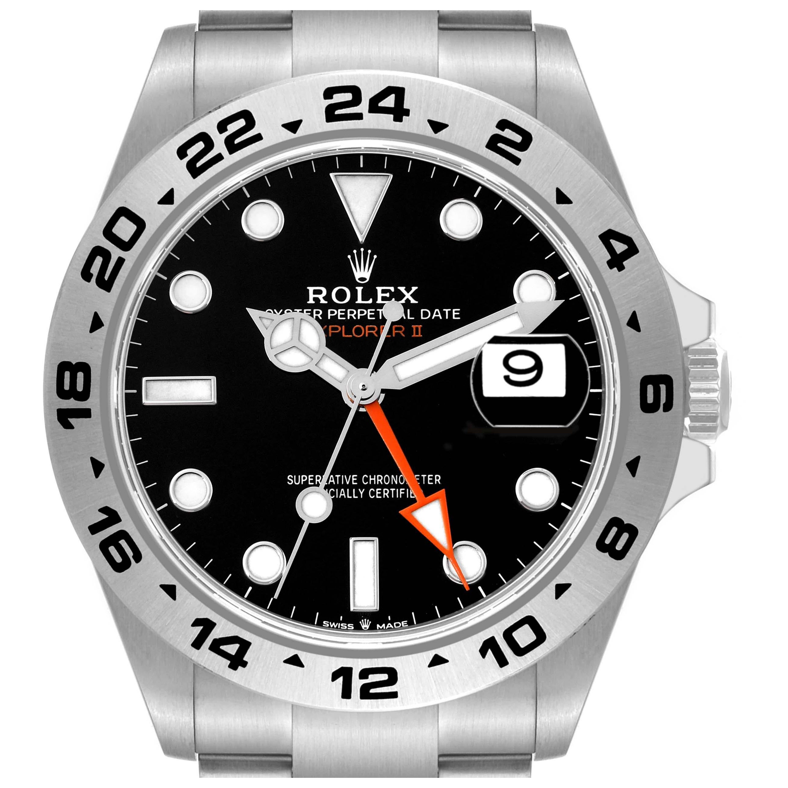 Rolex Explorer II 42mm Black Dial Steel Mens Watch 226570 Box Card For Sale