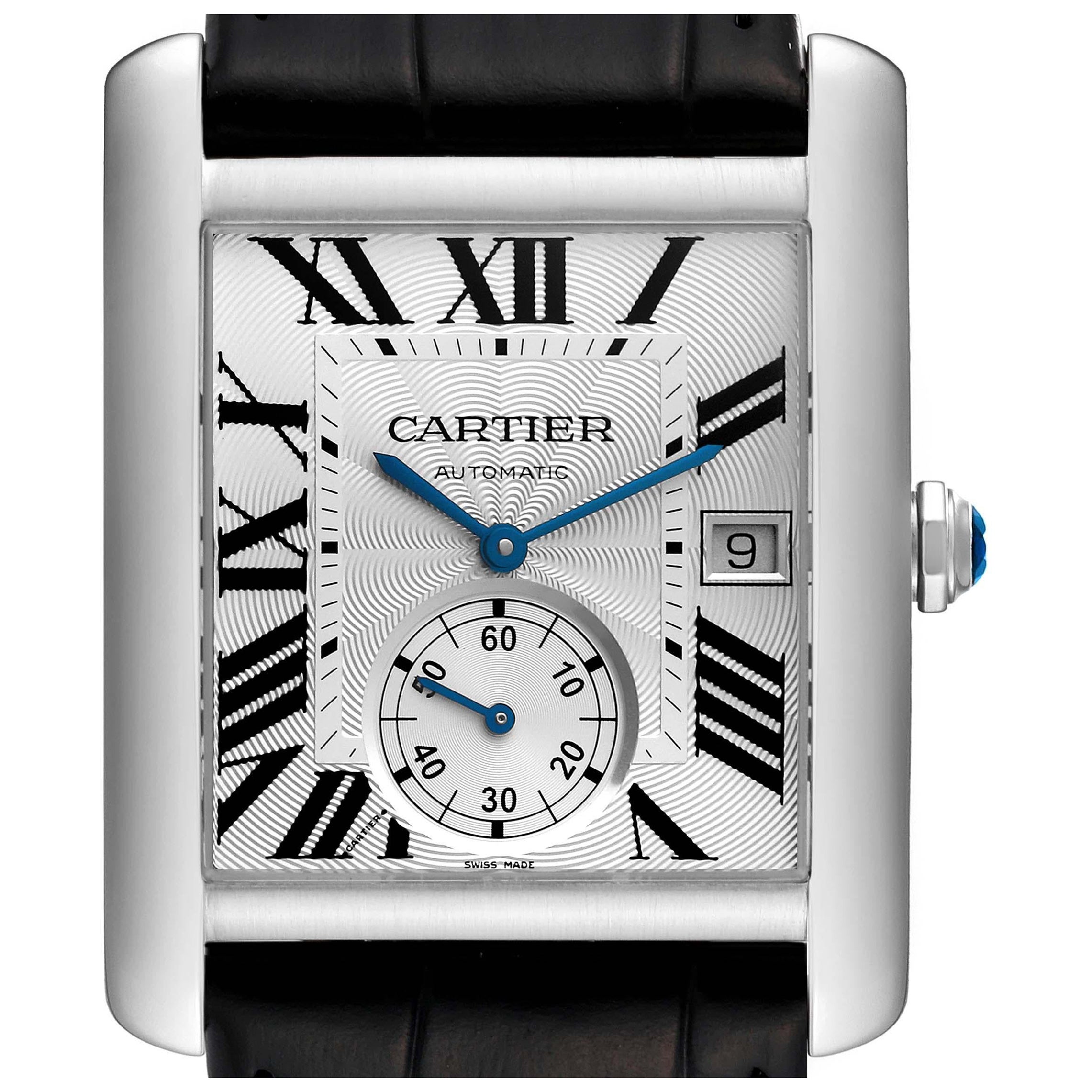 Cartier Tank MC Silver Dial Steel Mens Watch W5330003 Card